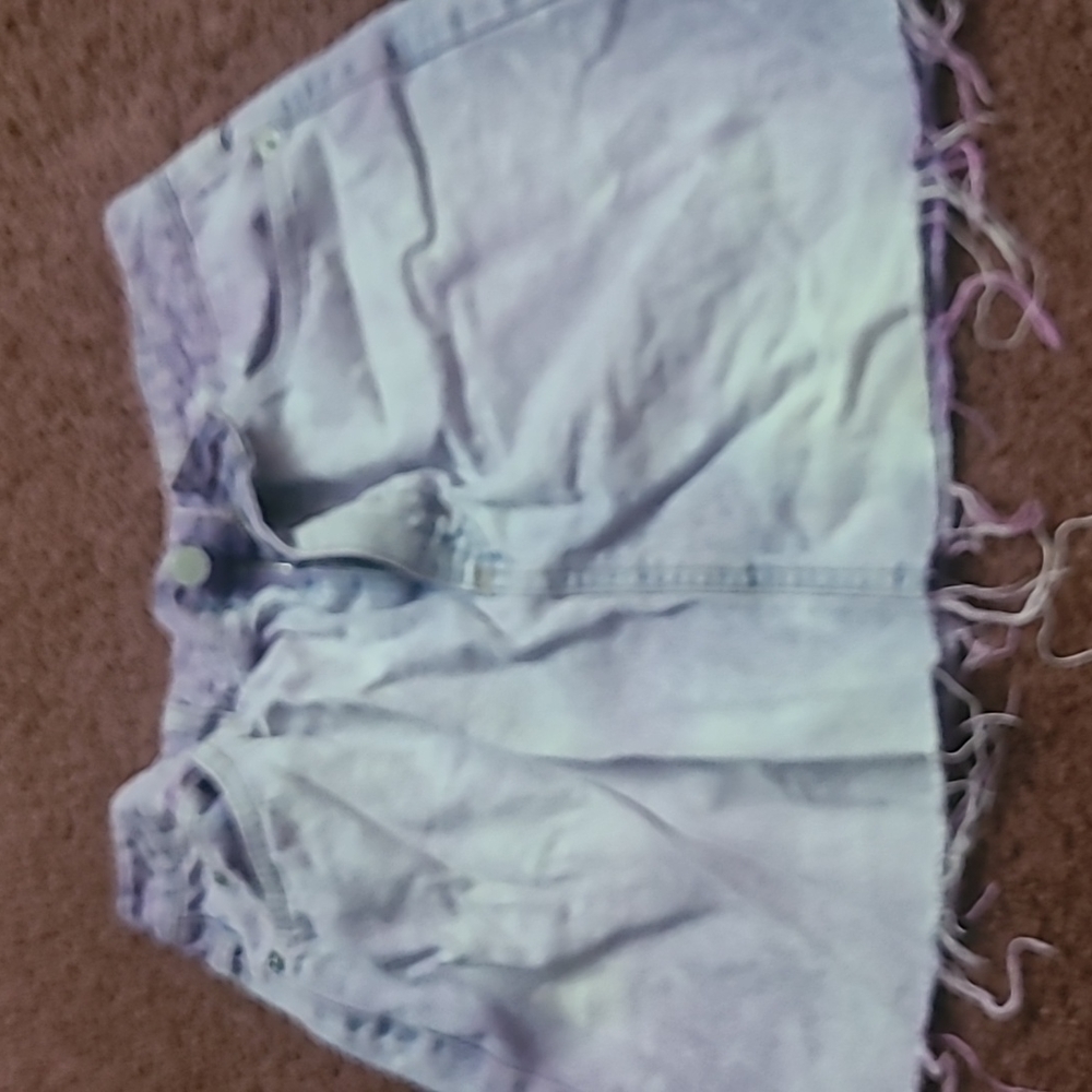 Purple acid wash taglia jean mini skirt